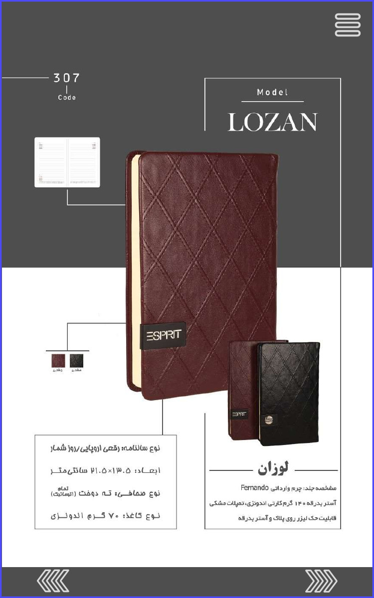 سالنامه رقعی اروپایی روزشمار لوزان 307 Code
